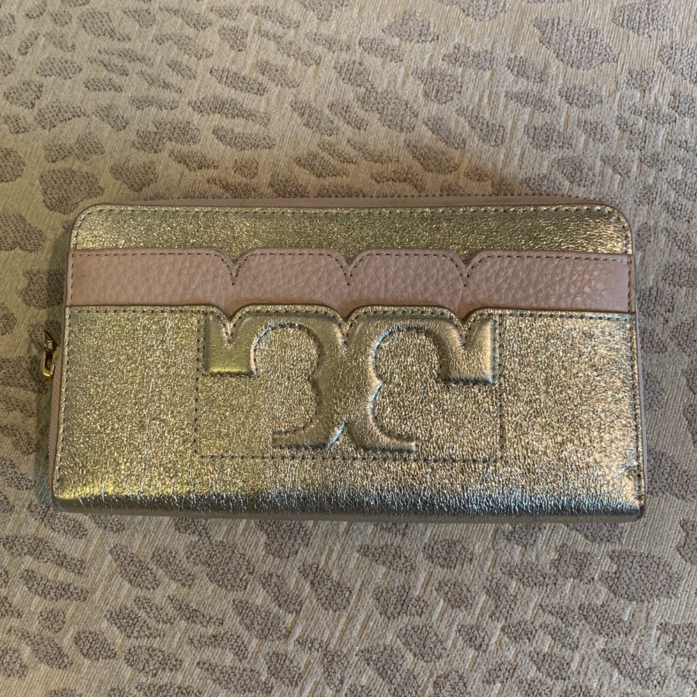 Tory Burch Leather Metallic Wallet